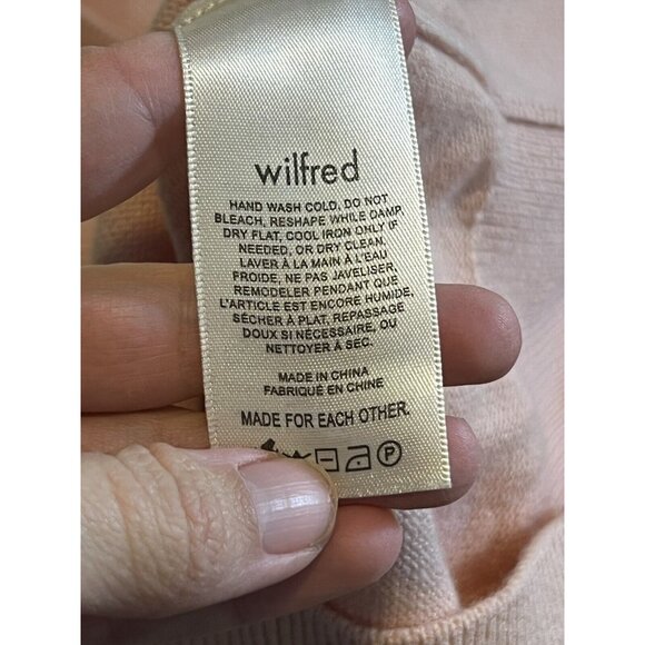 Wilfred Aritzia Pullover Sweater Small Merino Wool Blend Collared V Neck Pink - Picture 13 of 16